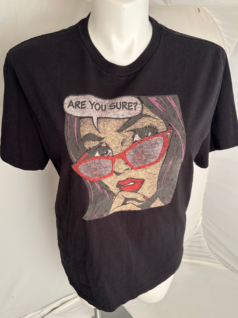 Re/Done Are You Sure black 90s short sleeve t-shirt